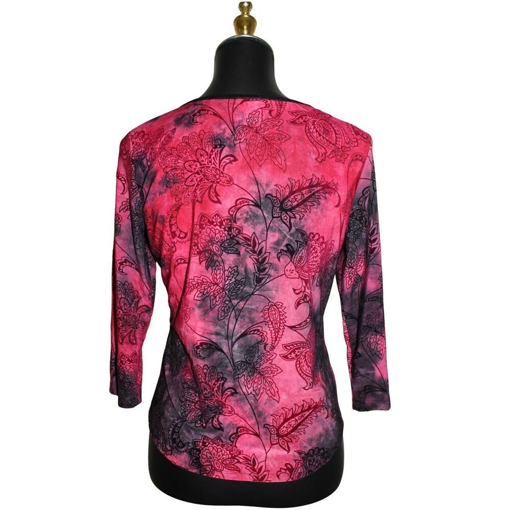 Dressbarn Women's Red and Black Blouse - Picture 2 of 8